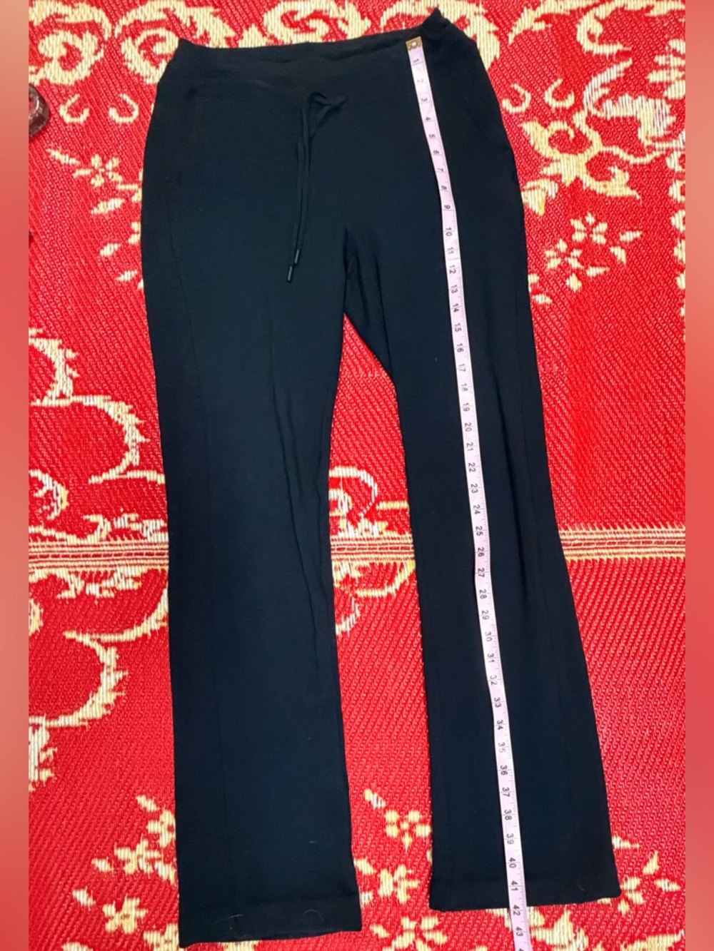 Athleta Black Straight-Leg Drawstring Pants Sz S T - Picture 4 of 6